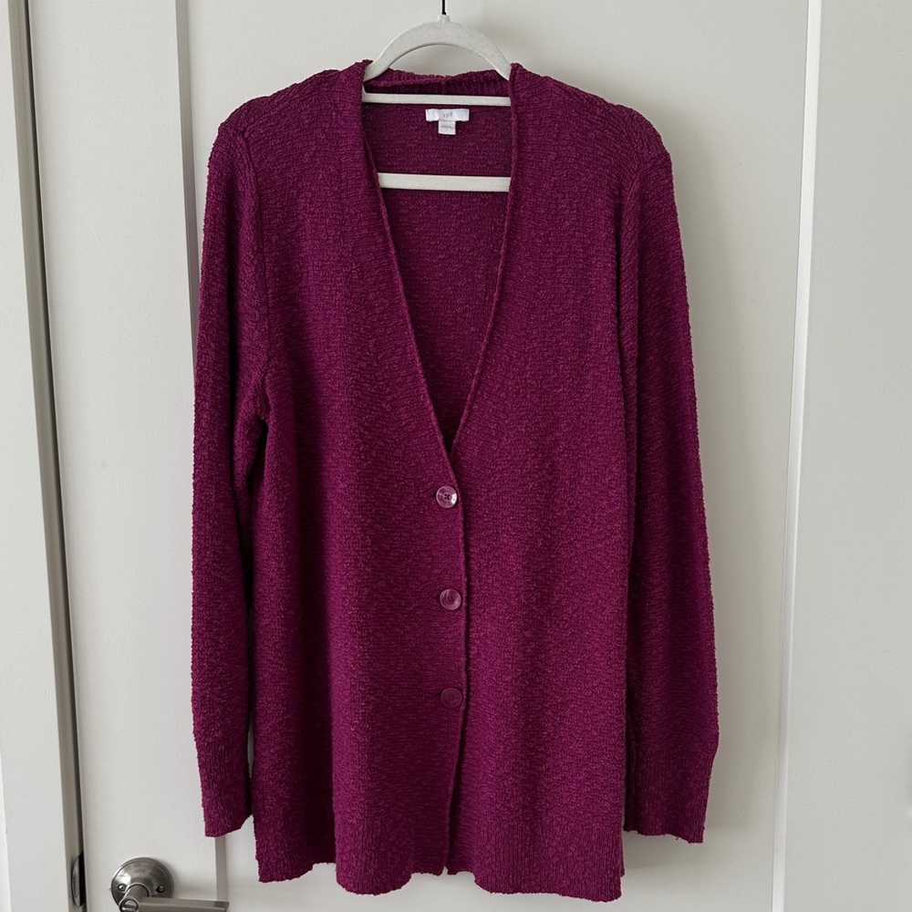 J. Jill Deep Purple Cardigan Sweater
